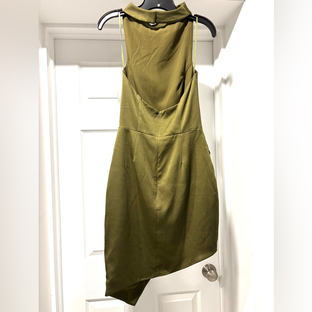 Elliatt Asymmetrical Olive Dress - Picture 2 of 5